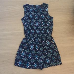 Blue Aztec Pattern Romper